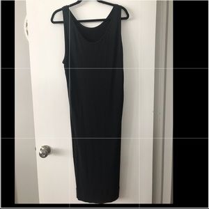 Helmut Lang black calf length dress
